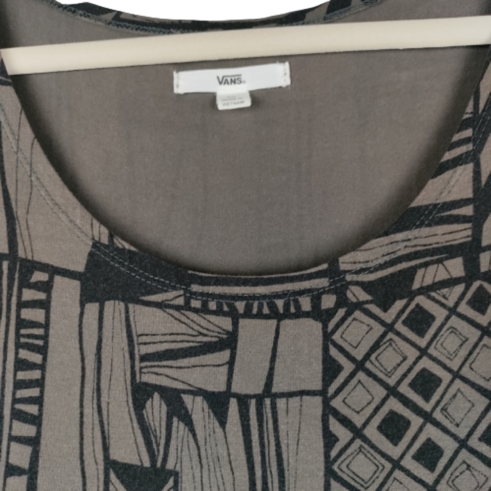 Vans women's geometric pattern skater dress size XL black and gray sleeveless - Picture 10 of 13